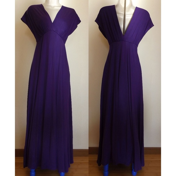 24/7 Comfort Apparel Dresses & Skirts - 24/7 Comfort Purple Maxi Dress Size Large